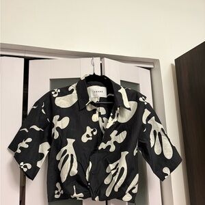 Frame Denim Abstract Black and White Shirt